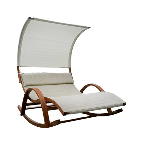 Люлеещ шезлонг канапе за двама човека със сенник