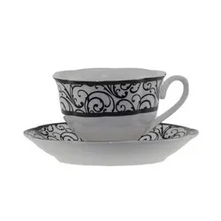 Сервиз за кафе от 12 елемента Черен орнамент