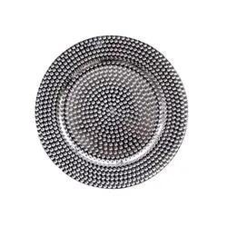 Подложна чиния Сребриста релеф Ф 33 см