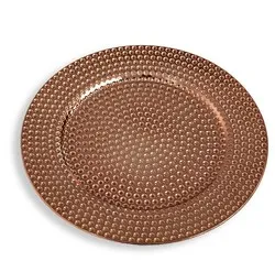 Подложна чиния Розово злато релеф Ф 33 см