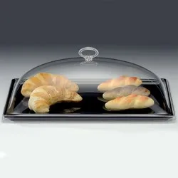 Правоъгълен поднос черен с капак 35 см