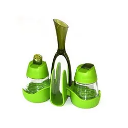 Солнички със салфетник на стойка Зелени TRENDINE