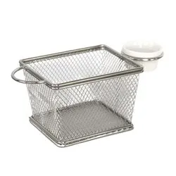 Кошничка за сервиране с рамекин правоъгълна Хром 10 см