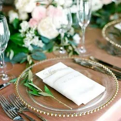 Подложна чиния прозрачна със златисти топчета Рим каза Ф 32 см