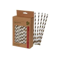 Хартиени сламки в кутия 200 бр Кафяво рае