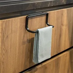Поставка за кърпи за кухненски шкаф Черна 22.5 см