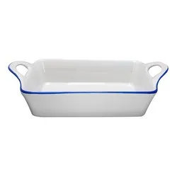 Правоъгълна тава керамика за запеканка Бяла 20.3 см и 27 см