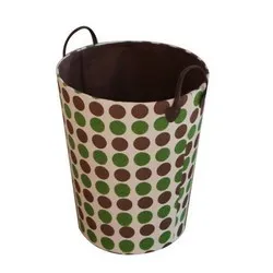 Кош за дрехи кръг кафяво зелен