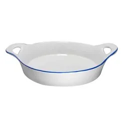 Кръгла тава керамика за запеканка Бяла Ф 12.5 см и Ф 21 см
