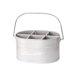 Метална стойка за бутилки и подправки шест гнезда Бяла 24.5 см