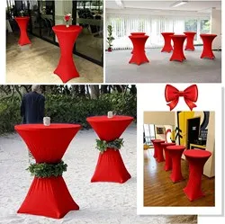 Еластан за коктейлна кетъринг маса Червен Ф 80 см