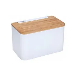 Метална кутия за хляб с капак дъска за рязане Бяла 35 см
