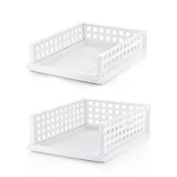 Органайзер за дома с възможност за надграждане и изтеглящо ниво Бял h 11.5 см и h 18.5 см