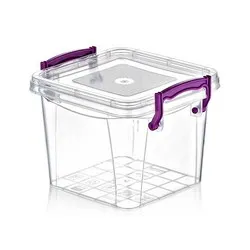 Кутия контейнер квадрат със странично закопчаване 2.4 л