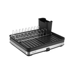 Стелаж за чинии с изтегляща се табла за чаши 36.5 см Черен