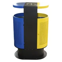 Кош за смет полусфера двоен с пепелник за монтаж