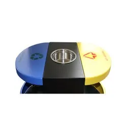 Кош за смет полусфера двоен с пепелник за монтаж