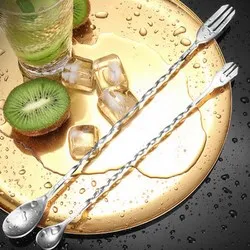 Лъжица за коктейли с вилица 26 см