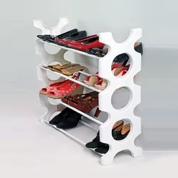 Стелаж за обувки Прима Бял