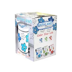 Кош с педал и вътрешна кофа Зелени цветя 5 л и 12 л