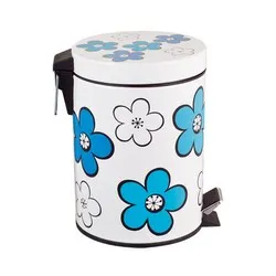 Кош с педал и вътрешна кофа Сини цветя 5 л и 12 л