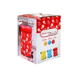 Кош с педал и вътрешна кофа жълт с цветя 5 л и 12 л