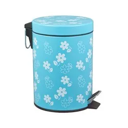 Кош с педал и вътрешна кофа син с цветя 5 л и 12 л