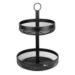 Фруктиера щендер на две нива кръг Черен мат Ф 29 см