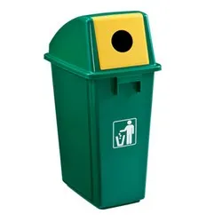 Кош за отпадъци с люлеещ капак и дупка зелен 58 л