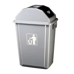 Кош с люлеещ капак и пепелник сив 58 л