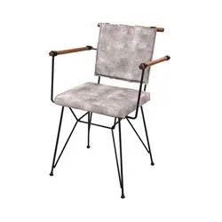 Метален стол с дърво и възглавница Пени