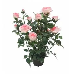 Изкуствена розова роза висока 70 см