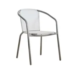 Стол с подлакътник син Бро бял сива рамка