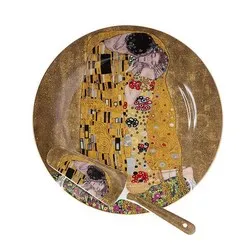Комплект плато и лопатка за торта Целувката на Густав Климт