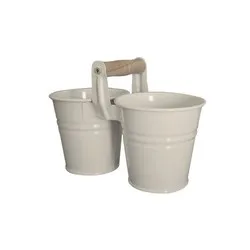 Кофички за сервиране два броя с дървена дръжка FERONYA Крем Ф 10 см