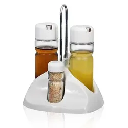 Оливерник на пластмасова стойка Бял