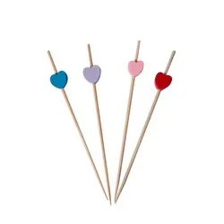 Бамбукови клечки за хапки 12 см 50 бр Сърце