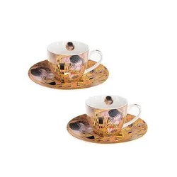 Комплект две чаши с чинийки мини Целувката на Густав климт