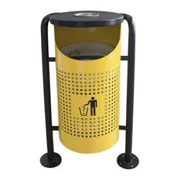 Пепелник с кош за монтаж стационарен две части жълт