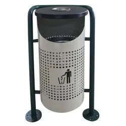 Пепелник с кош за монтаж стационарен две част сив