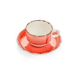 Чашка с чинийка за чай Gural Red 230 мл