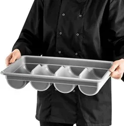 Органайзер за прибори с 4 разделения Сив 53 см