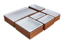 Изложбена поставка за гастронорм за блок маса или витрина Бронз GN 1/2