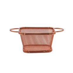 Кошница за сервиране правоъгълна с две дръжки Мед 10.5 см