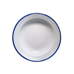 Чиния дълбока емайл Син кант Ф 22 см