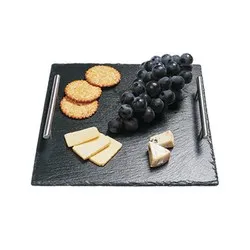 Каменна плоча за сервиране с дръжки квадрат 30 см