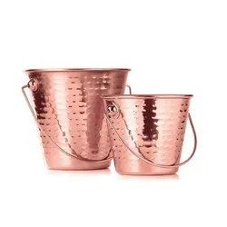 Мини кофичка за сервиране с релеф CHARM Медна Ф 10.75 см и Ф 13.25 см