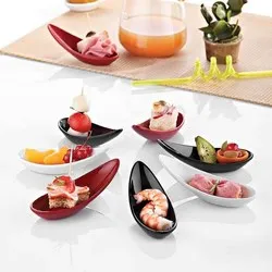 Лъжица за сервиране на хапки и сосове Happy Chef Червена 18 мл