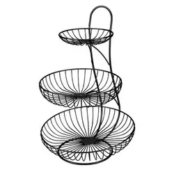 Фруктиера на три нива с кръгли кошници CHARM Черен