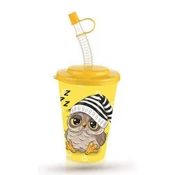 Детска чаша с капак и сламка 650 мл